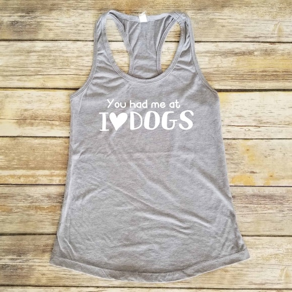 ♥️🐶 You Had Me at I Love Dogs - grey tank top - Picture 2 of 3